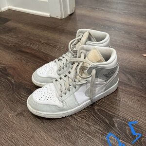 Jordan White and Gray Sneakers